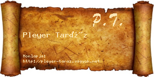 Pleyer Taráz névjegykártya